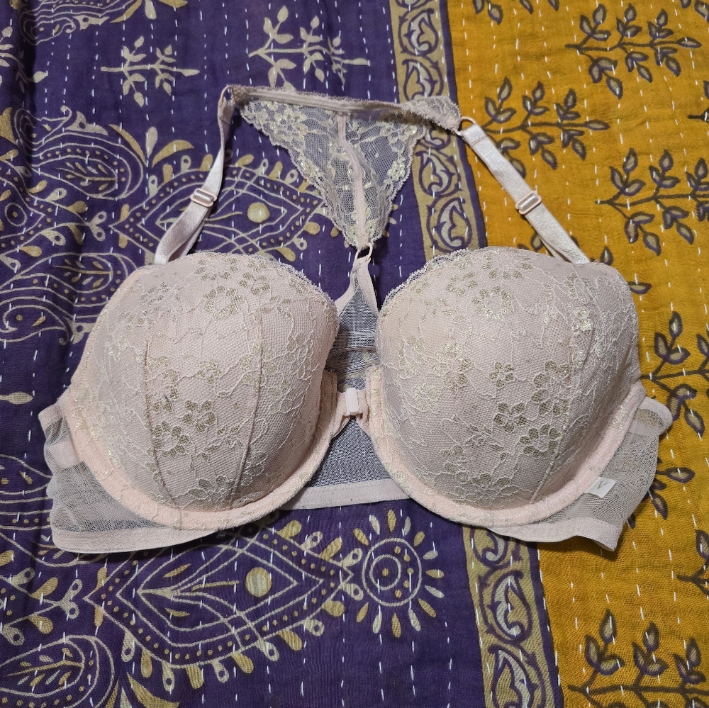 Victoria's Secret Sexy Tee Lightly Lined Lace Racer Back Demi Bra in Petal Pink
